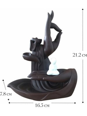 Подставка для благовоний из керамики "Рука Будды, стелющийся дым" Luxury Gift