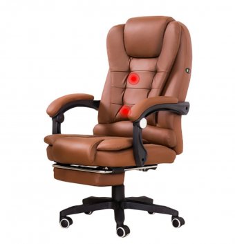 Кресло массажное с подставкой для ног Luxury Gift, янтарное