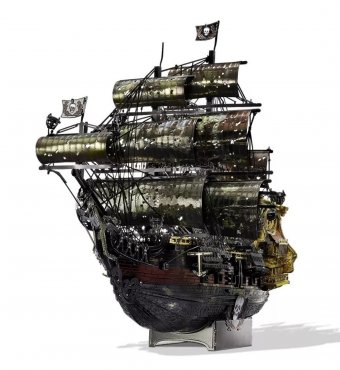 3D пазл металлический корабль "Месть королевы Анны" Luxury Gift, сборная модель корабля