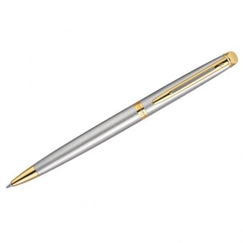 Ручка шариковая "Hemisphere Stainless Steel GT" синяя, 1мм, корпус хром/золото, поворот., под.уп.