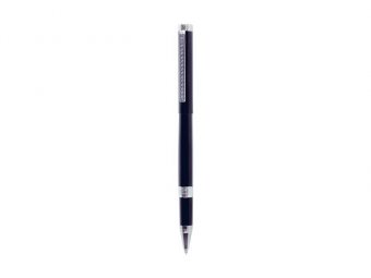 Ручка-роллер "Delucci" черная, 0,6мм, корпус чёрный, подарочный футляр