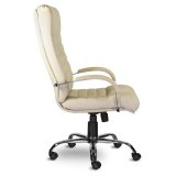 Кресло офисное "Консул", кожа, хром, бежевое 1010U20R,  32884
