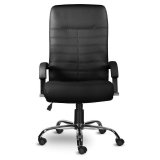 Кресло офисное "Консул", кожа, хром, черное 8500,  32877