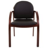 Кресло для приемных и переговорных CH-659, экокожа, черное матовое, Terra 118,  15044