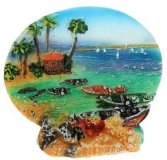 Тарелка декоративная "Морская бухта" 3D 10см