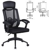 Кресло офисное BRABIX "Nexus ER-401", синхромеханизм, подголовник, черное, 531835