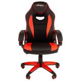 Кресло компьютерное BRABIX "Blaze GM-162", TW/экокожа, черное/красное, 532580, 7083508