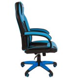 Кресло компьютерное BRABIX "Tanto GM-171", TW/экокожа, черное/голубое, 532575, 7083503