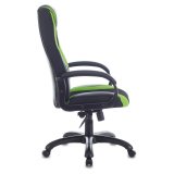 Кресло компьютерное BRABIX PREMIUM "Rapid GM-102", НАГРУЗКА 180 кг, экокожа/ткань, черное/зеленое, 532419, GM-