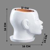 Кашпо - органайзер декоративное "Голова" белое 1,3 л, 16х14х16см Luxury Gift