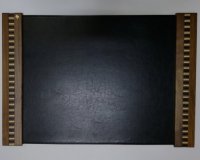 Офисная настольная накладка из черной кожи, 65х45 см