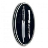 Набор из шариковой ручки и ножа, серая органическая смола Dalvey 01232