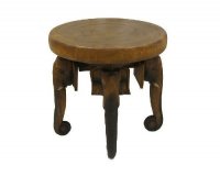 Деревянный круглый столик "Хоботы", h=57см