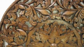 Панно резное деревянное "Орнамент цветок"