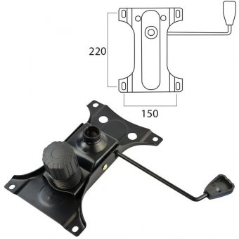 Механизм качания BRABIX "Топ-ган" для кресла, 150х220 мм, межцентровое расстояние крепежа, 532523