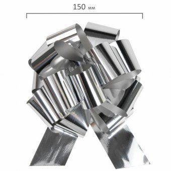 Бант-шар d = 15 см для подарка, НАБОР 3 шт., цвета металл серебристый, металл золотистый, белый, ЗОЛОТАЯ СКАЗК