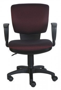Кресло офисное черное с бордовым ромбиком Бюрократ CH-626AXSN/V-02
