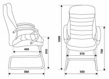 Кресло офисное для посетителей Бюрократ T-9950AV/BROWN