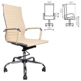 Кресло офисное BRABIX Energy EX-509, рециклированная кожа, хром, бежевое, 531166