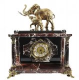 Часы-сейф из яшмы "Слоны" С-012