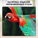 3D пазл металлический "Алый Ара" Luxury Gift, сборная модель с акриловой подставкой