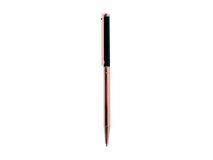 Ручка шариковая "Delucci" синяя, 1мм, корпус черный/золото, поворотный механизм, подарочный футляр